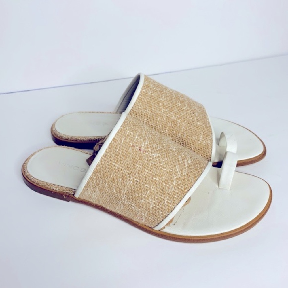 Vince Toe Loop White Sandal 9